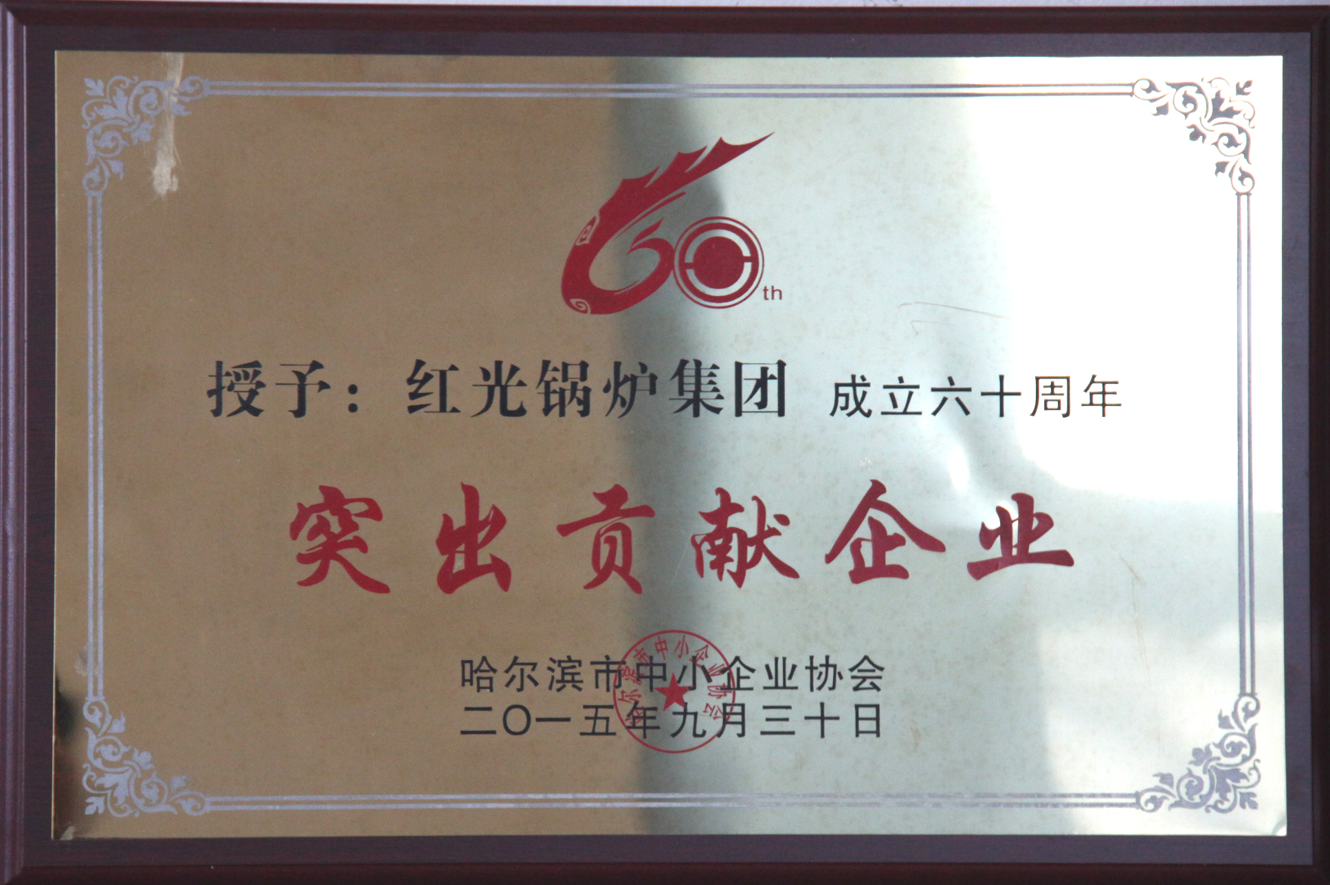 紅光鍋爐集團成立60周年突出貢獻企業